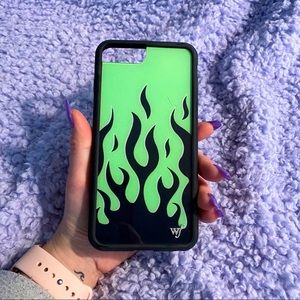 Green & Black Flames iPhone case